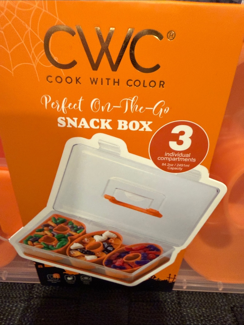 CWC Orange 3-Compartment Snack Box - Cook With Color - Picture 2 of 3